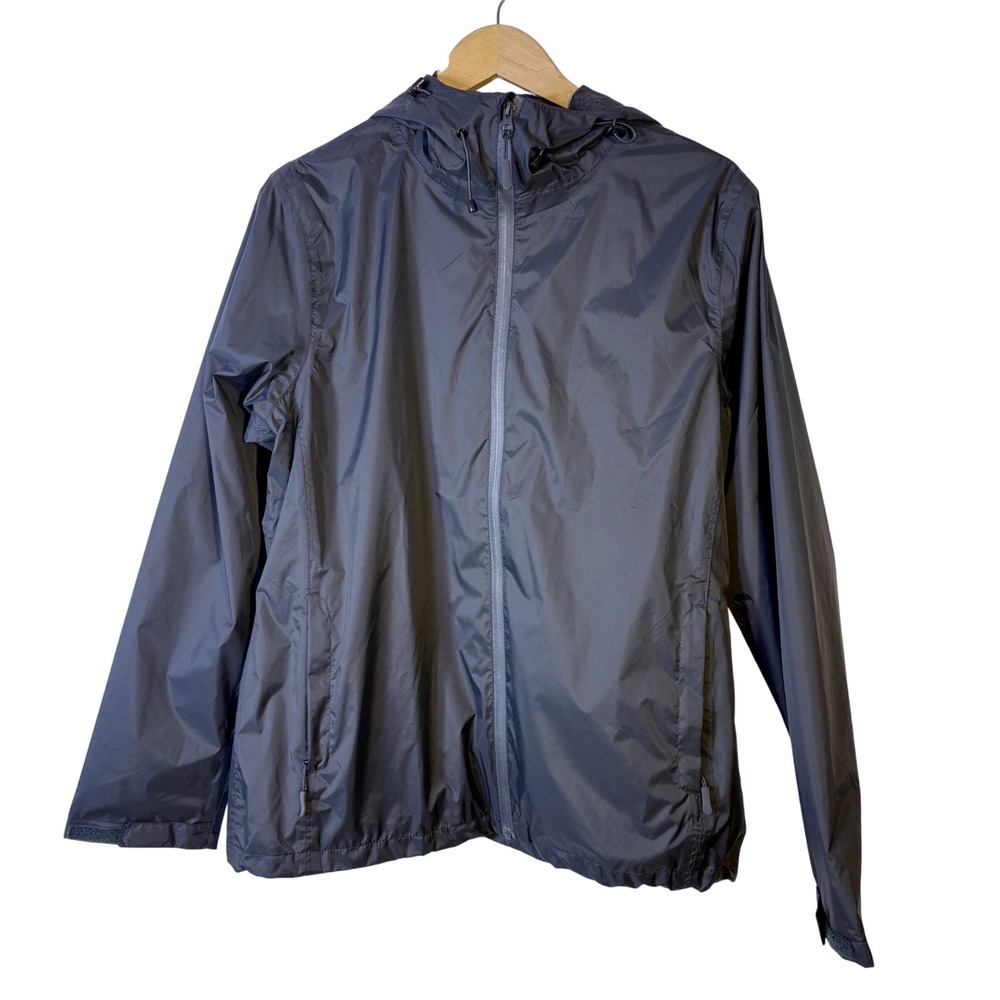 Windbreaker Jacket Mens XL Navy Blue Waterproof Hooded Rain Coat Breathable